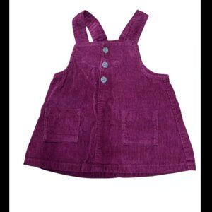 Old Navy dark maroon corduroy baby girl overall skirt 3-6 months